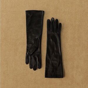 Aritzia Long Black Leather Gloves